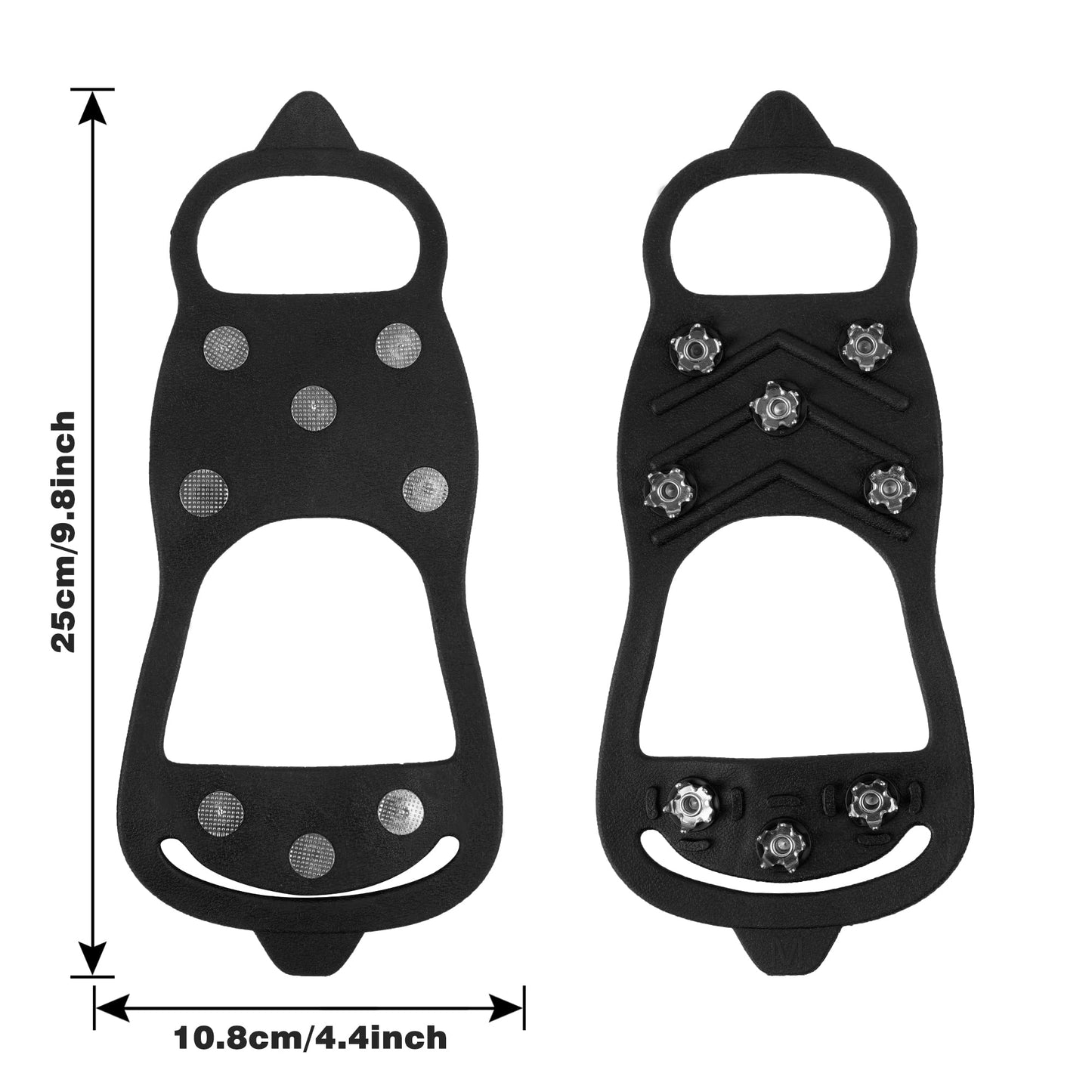 WBCBEC 2 Pairs Non Slip Gripper Spike Ice Traction Cleats Walk Traction Cleat Durable Ice Snow Grips for Shoes, Boot with 8 Steel Studs Crampons