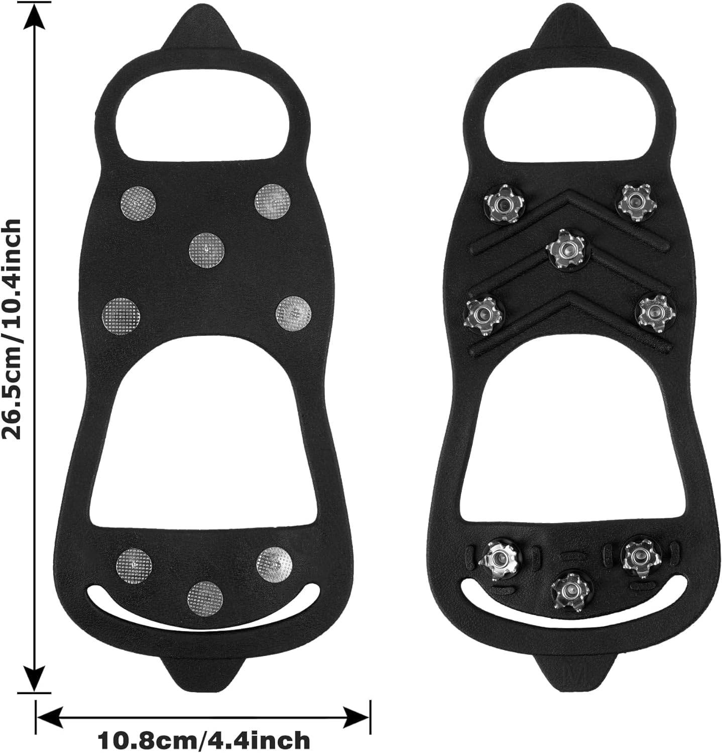 WBCBEC 2 Pairs Non Slip Gripper Spike Ice Traction Cleats Walk Traction Cleat Durable Ice Snow Grips for Shoes, Boot with 8 Steel Studs Crampons